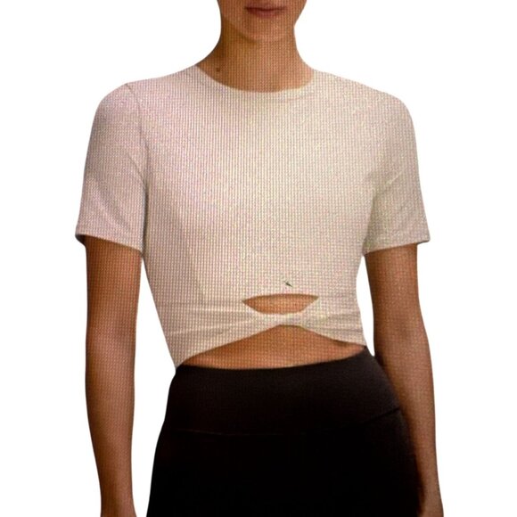 Lululemon Womens White Twist Front T-Shirt Size 8 - Picture 3 of 11